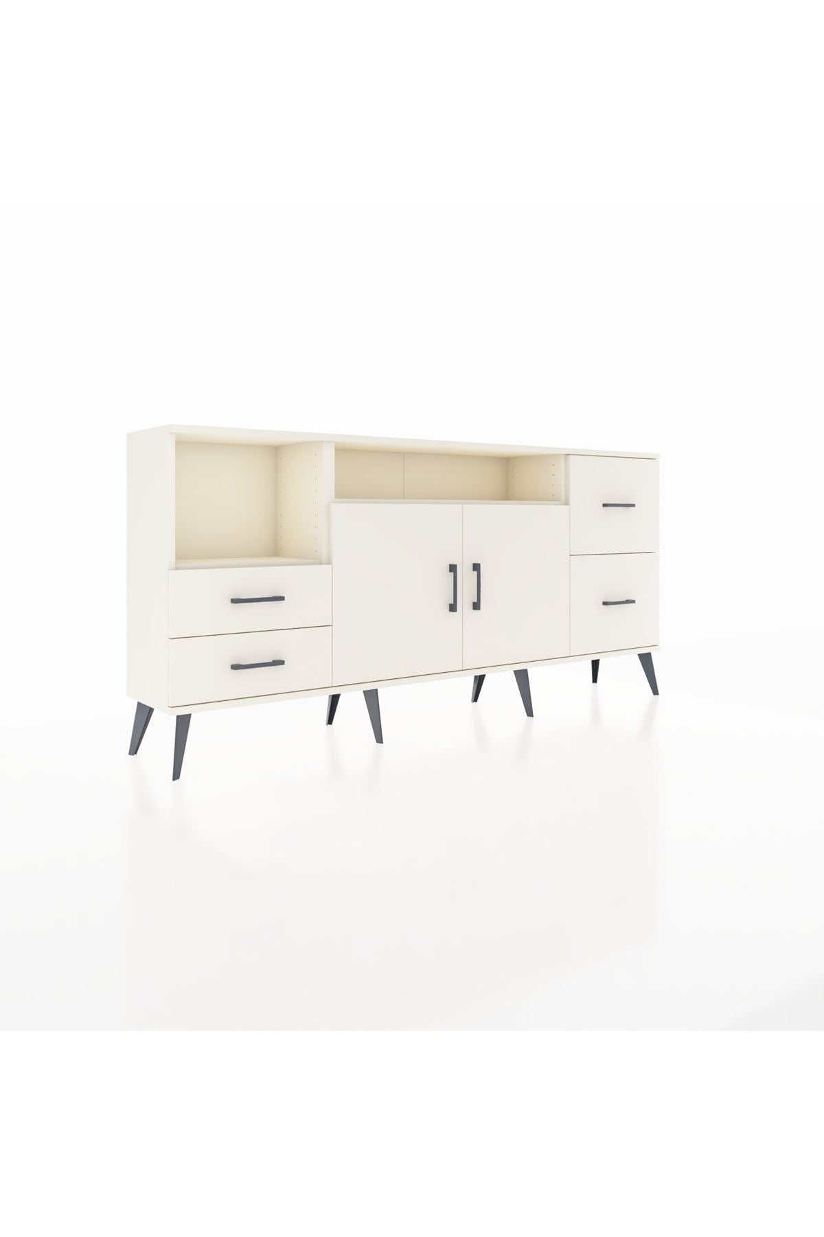 Arges Konsol 3 Raflı 4 Çekmeceli 2 Kapaklı 176x30x83 - S148M034V04A