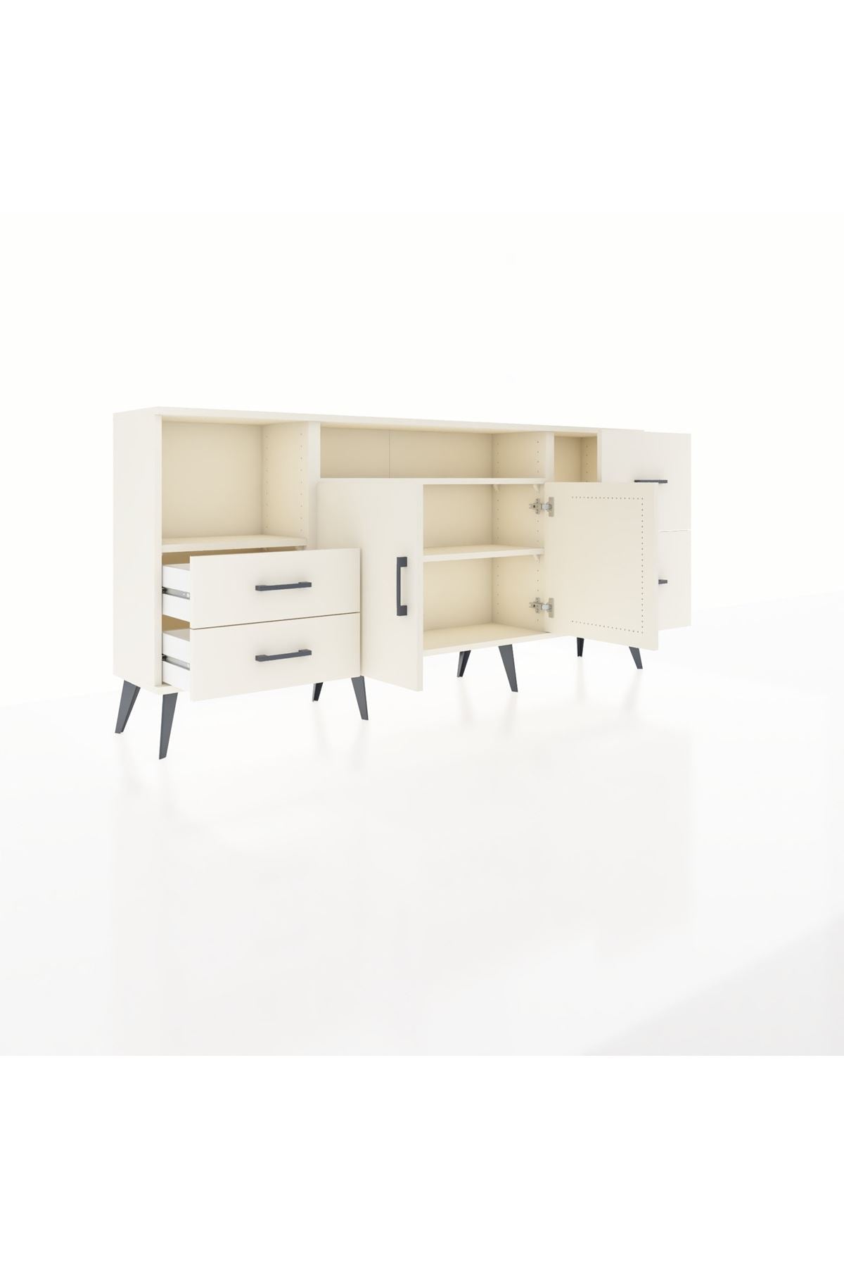 Arges Konsol 3 Raflı 4 Çekmeceli 2 Kapaklı 176x30x83 - S148M034V04A