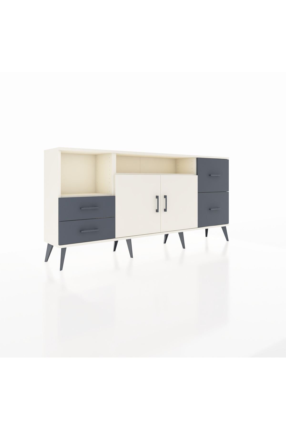 Arges Konsol 3 Raflı 4 Çekmeceli 2 Kapaklı 176x30x83 - S148M034V05A