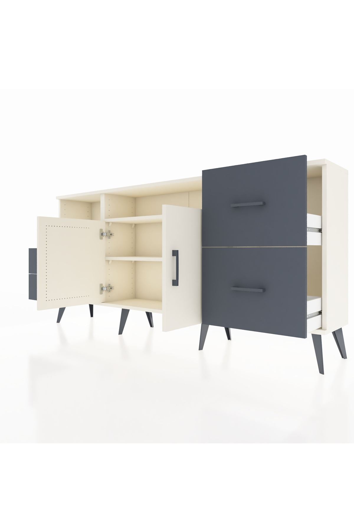 Arges Konsol 3 Raflı 4 Çekmeceli 2 Kapaklı 176x30x83 - S148M034V05A