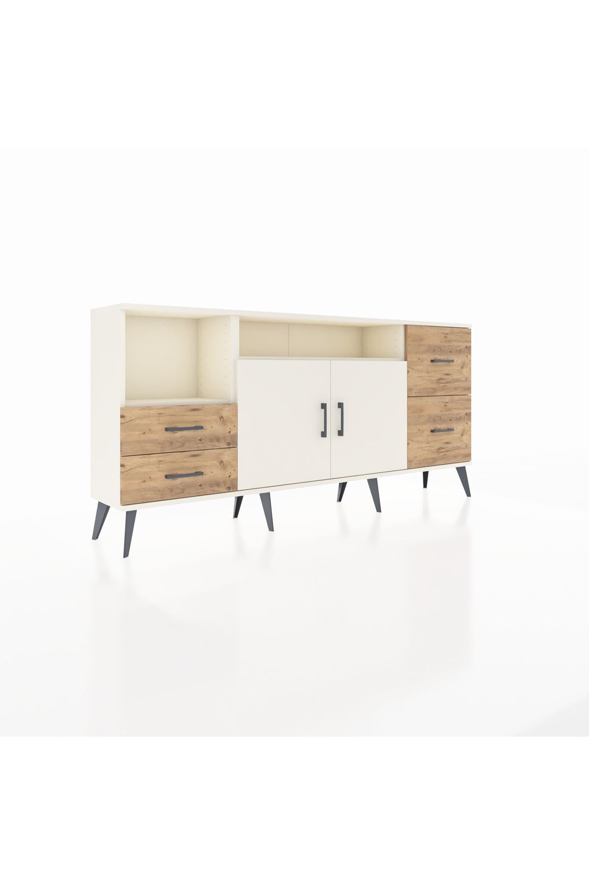 Arges Konsol 3 Raflı 4 Çekmeceli 2 Kapaklı 176x30x83 - S148M034V06A