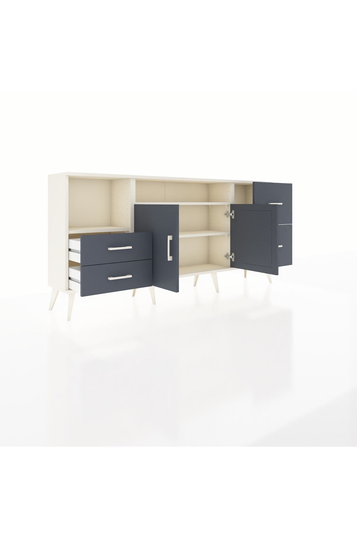 Arges Konsol 3 Raflı 4 Çekmeceli 2 Kapaklı 176x30x83 - S148M034V08A