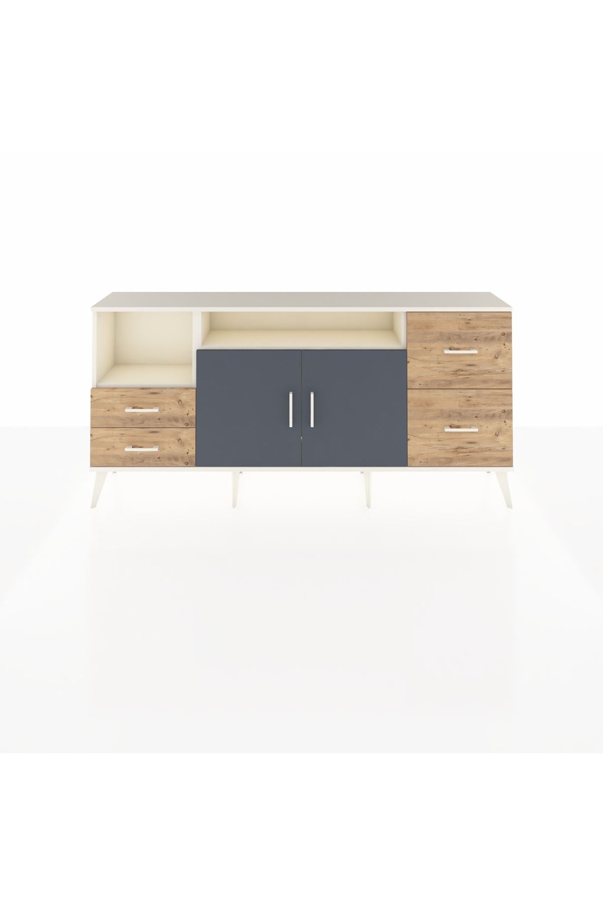 Arges Konsol 3 Raflı 4 Çekmeceli 2 Kapaklı 176x30x83 - S148M034V09A