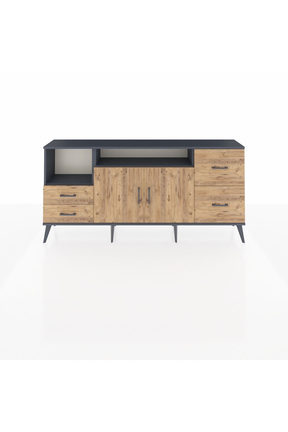 Arges Konsol 3 Raflı 4 Çekmeceli 2 Kapaklı 176x30x83 - S148M034V12A