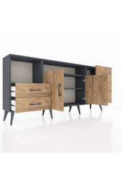 Arges Konsol 3 Raflı 4 Çekmeceli 2 Kapaklı 176x30x83 - S148M034V12A