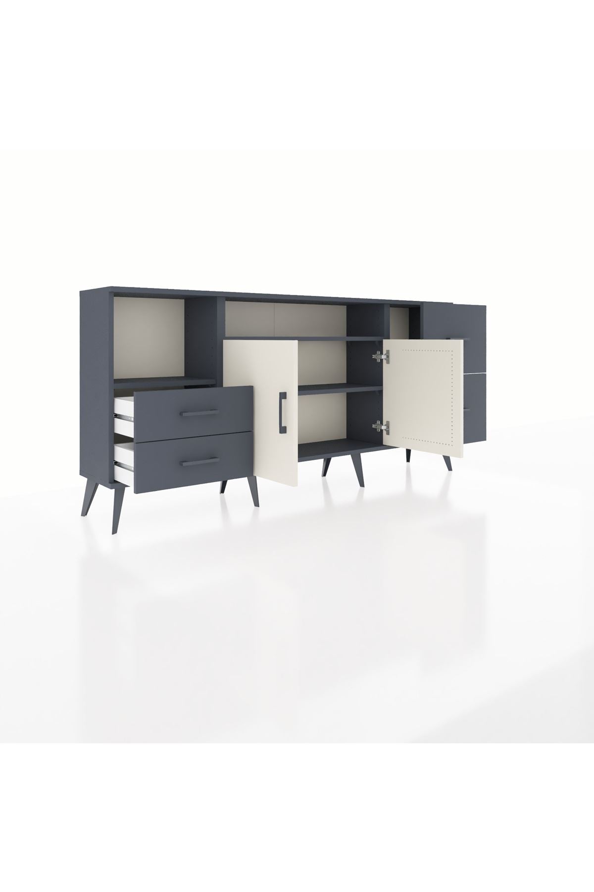 Arges Konsol 3 Raflı 4 Çekmeceli 2 Kapaklı 176x30x83 - S148M034V14A