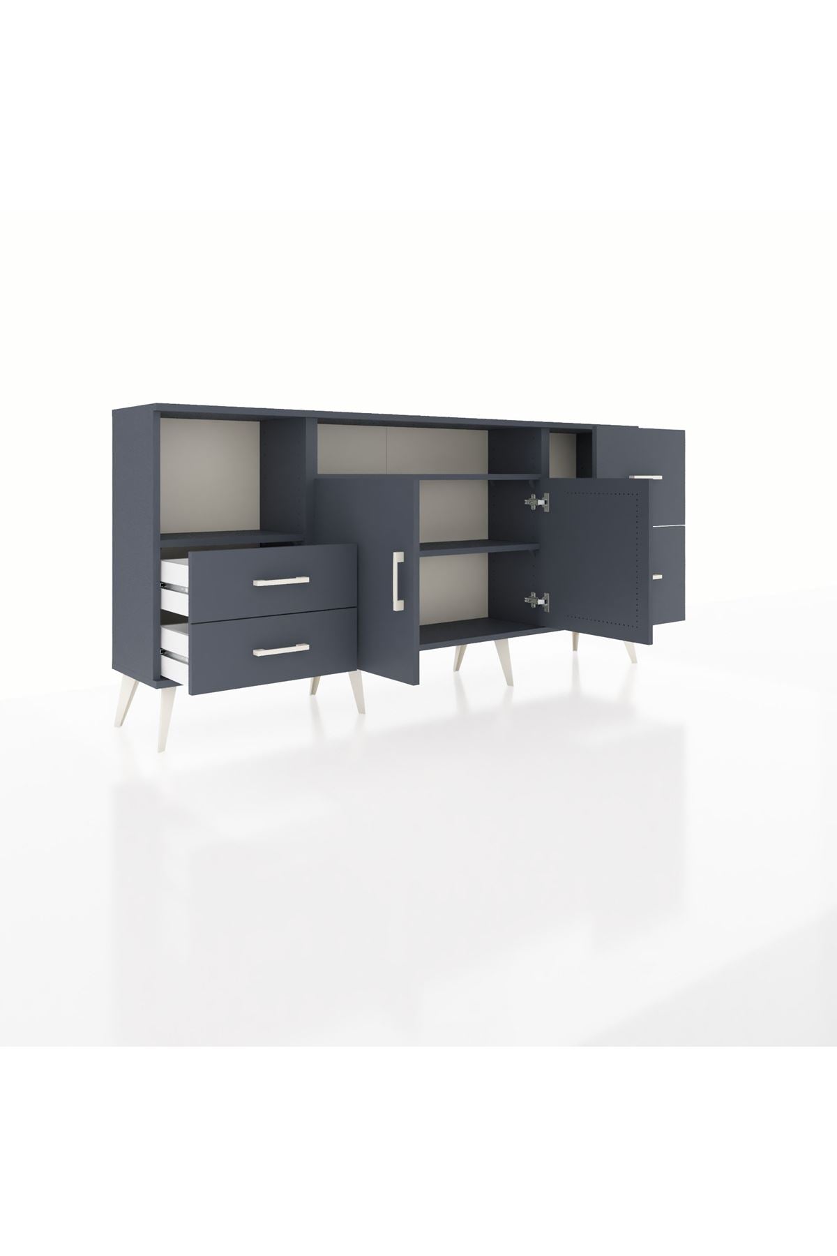 Arges Konsol 3 Raflı 4 Çekmeceli 2 Kapaklı 176x30x83 - S148M034V17A