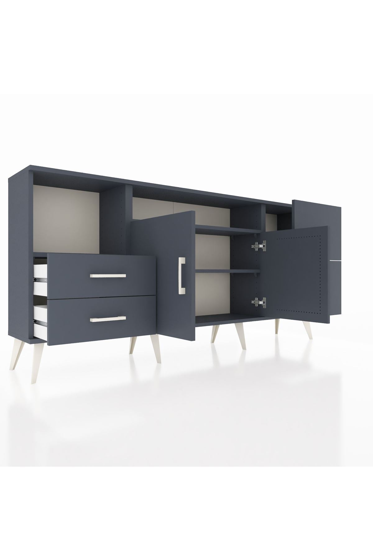 Arges Konsol 3 Raflı 4 Çekmeceli 2 Kapaklı 176x30x83 - S148M034V17A