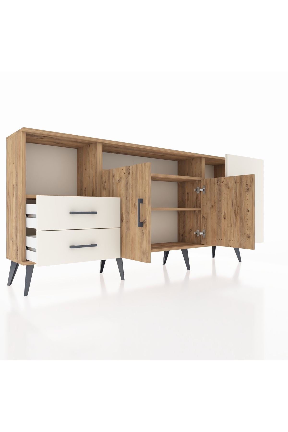 Arges Konsol 3 Raflı 4 Çekmeceli 2 Kapaklı 176x30x83 - S148M034V19A