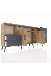 Arges Konsol 3 Raflı 4 Çekmeceli 2 Kapaklı 176x30x83 - S148M034V20A