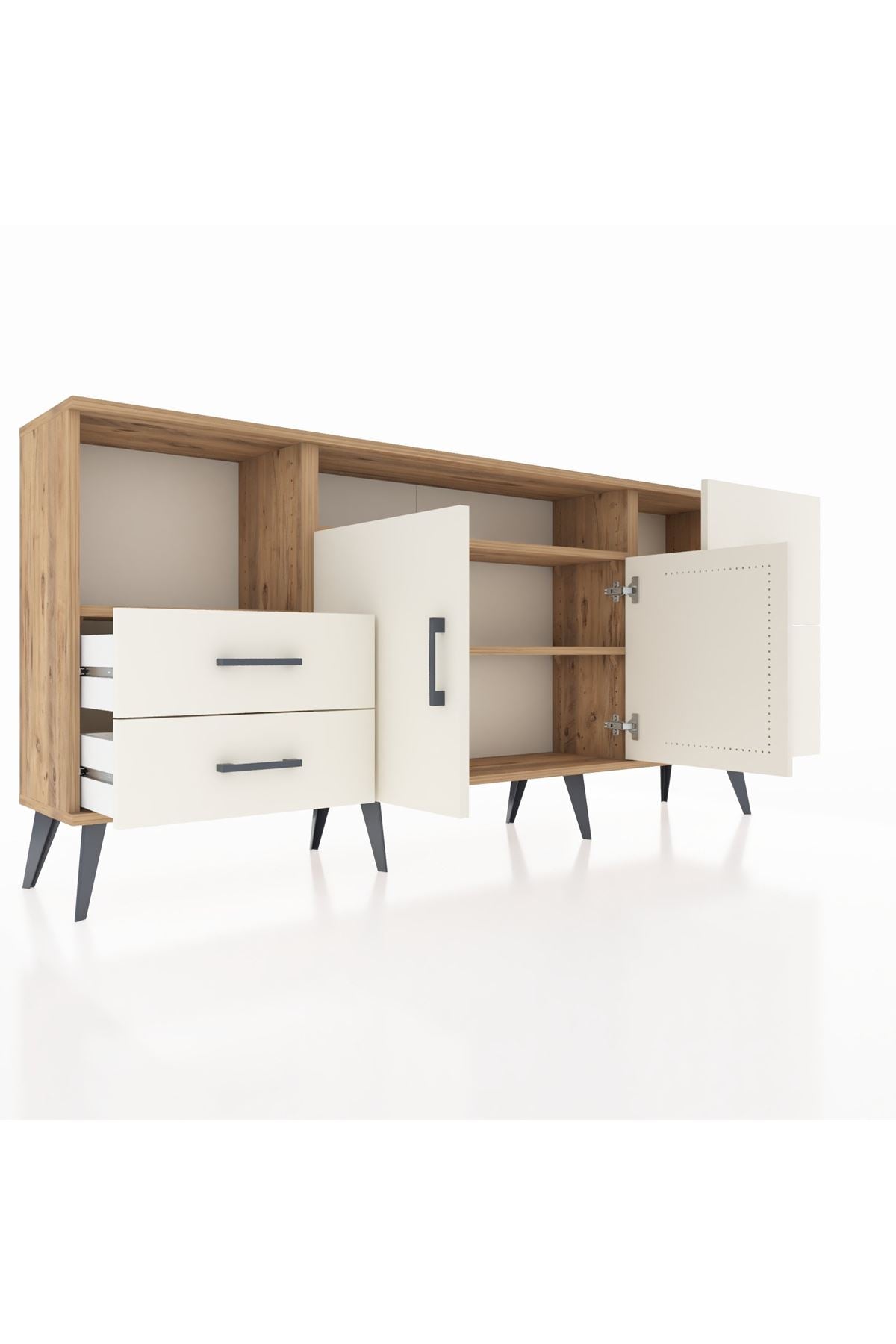Arges Konsol 3 Raflı 4 Çekmeceli 2 Kapaklı 176x30x83 - S148M034V22A