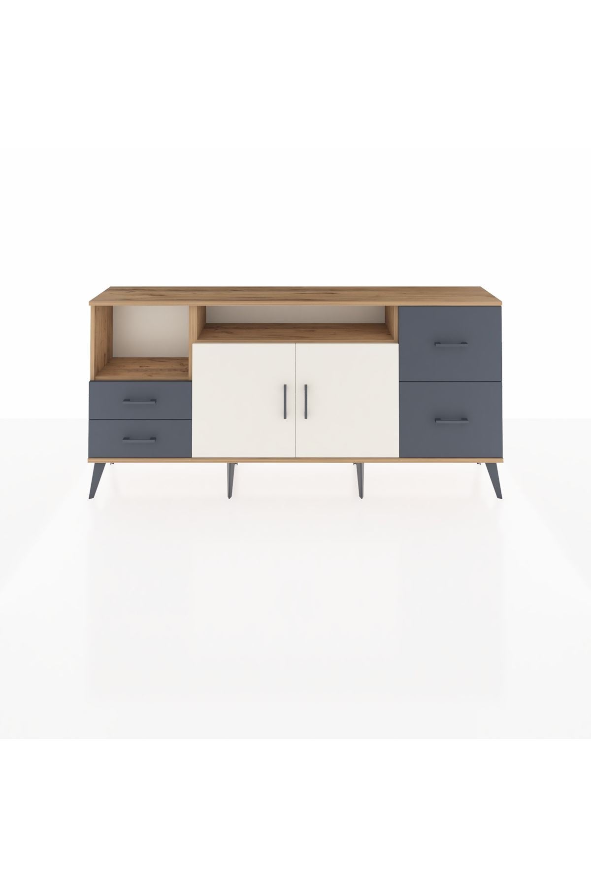 Arges Konsol 3 Raflı 4 Çekmeceli 2 Kapaklı 176x30x83 - S148M034V23A
