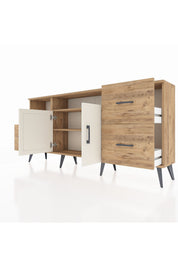 Arges Konsol 3 Raflı 4 Çekmeceli 2 Kapaklı 176x30x83 - S148M034V24A