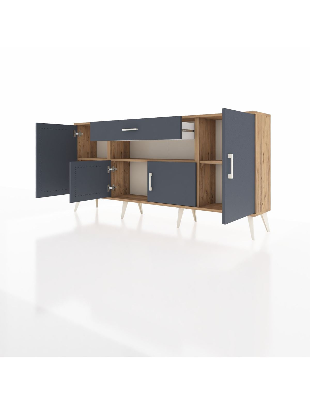 Arges Konsol 3 Raflı Tek Çekmeceli 4 Kapaklı 176x30x83 - S148M035V26A