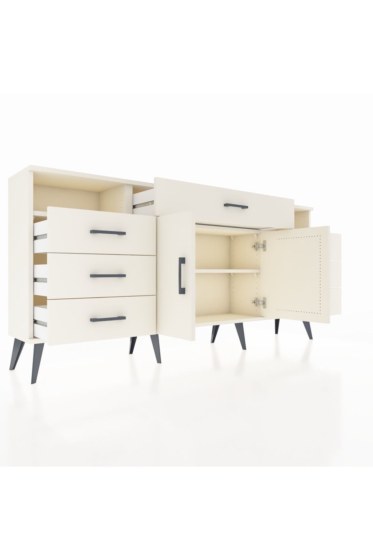 Arges Konsol 4 Raflı 7 Çekmeceli 2 Kapaklı 176x30x83 - S148M036V04A