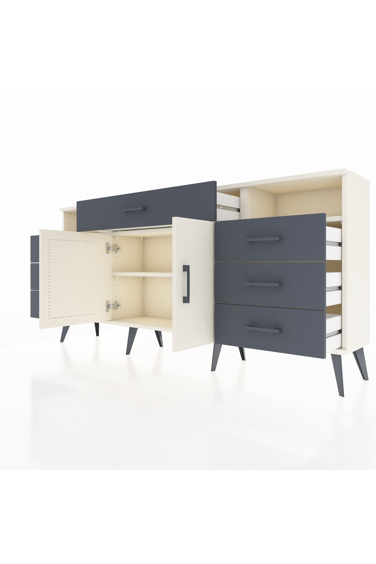 Arges Konsol 4 Raflı 7 Çekmeceli 2 Kapaklı 176x30x83 - S148M036V05A