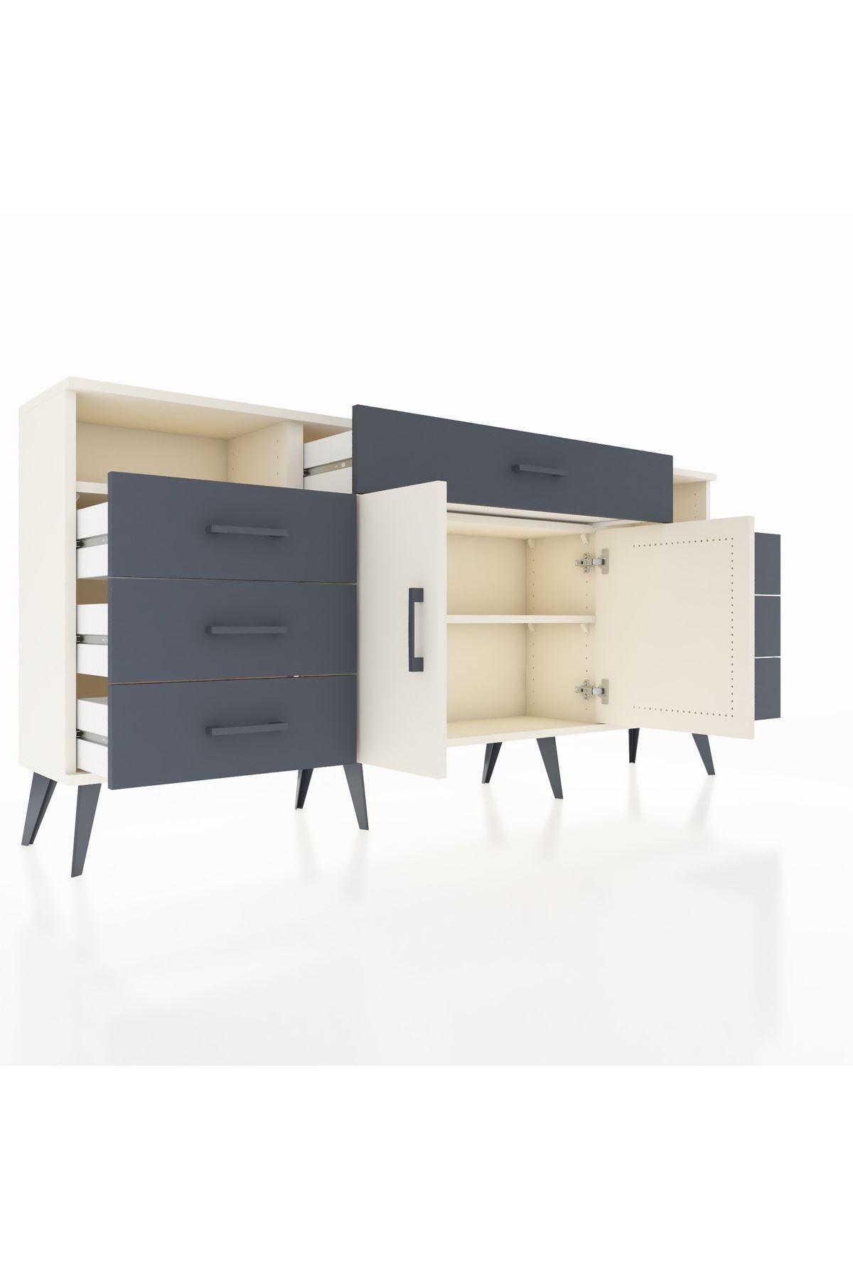 Arges Konsol 4 Raflı 7 Çekmeceli 2 Kapaklı 176x30x83 - S148M036V05A