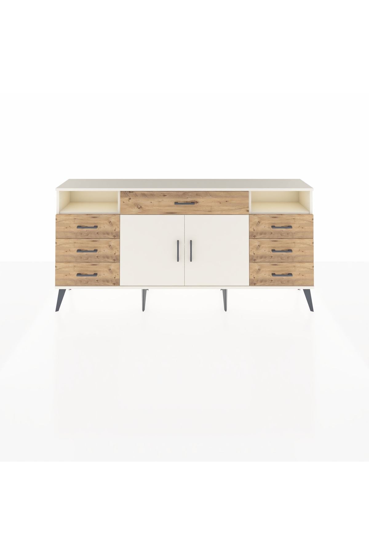 Arges Konsol 4 Raflı 7 Çekmeceli 2 Kapaklı 176x30x83 - S148M036V06A