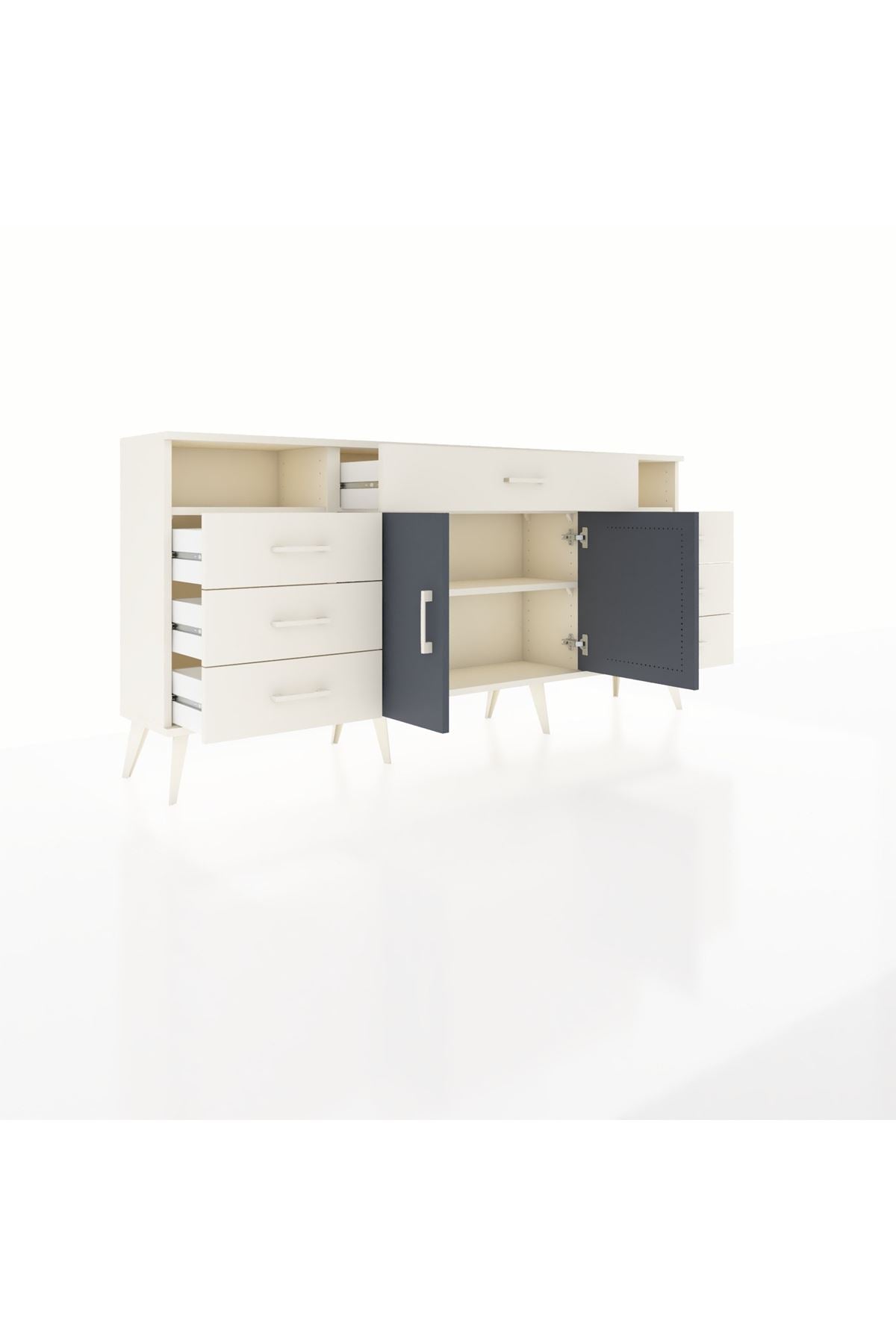 Arges Konsol 4 Raflı 7 Çekmeceli 2 Kapaklı 176x30x83 - S148M036V07A