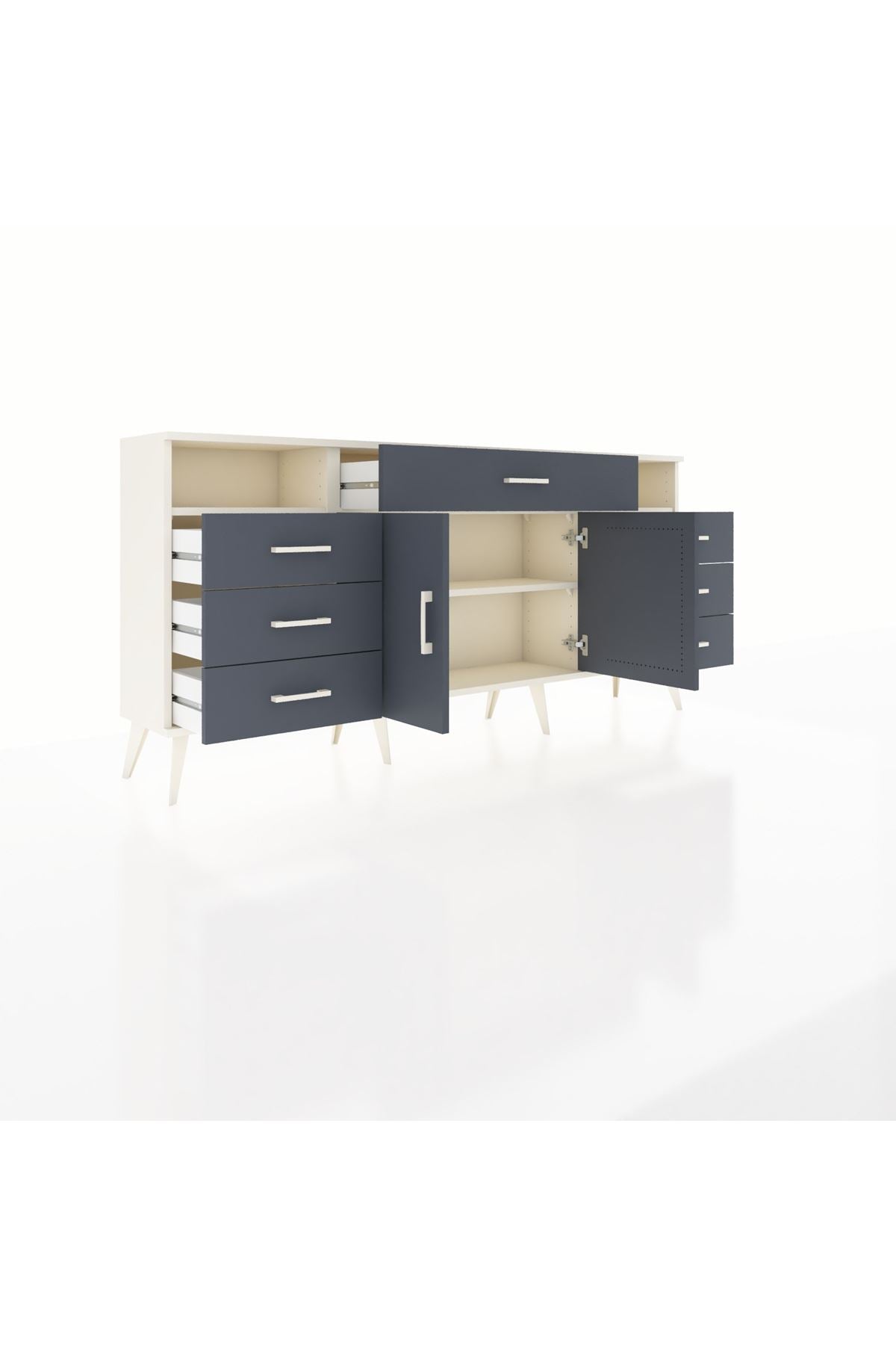 Arges Konsol 4 Raflı 7 Çekmeceli 2 Kapaklı 176x30x83 - S148M036V08A