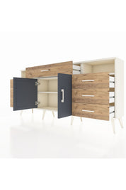 Arges Konsol 4 Raflı 7 Çekmeceli 2 Kapaklı 176x30x83 - S148M036V09A