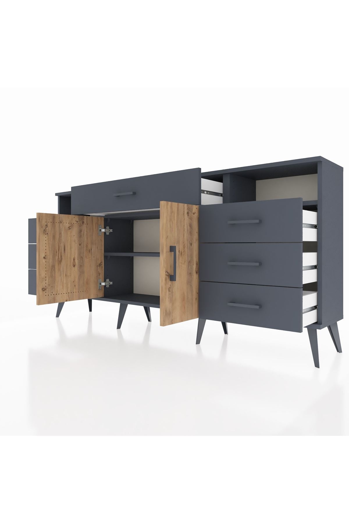Arges Konsol 4 Raflı 7 Çekmeceli 2 Kapaklı 176x30x83 - S148M036V11A