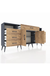 Arges Konsol 4 Raflı 7 Çekmeceli 2 Kapaklı 176x30x83 - S148M036V12A