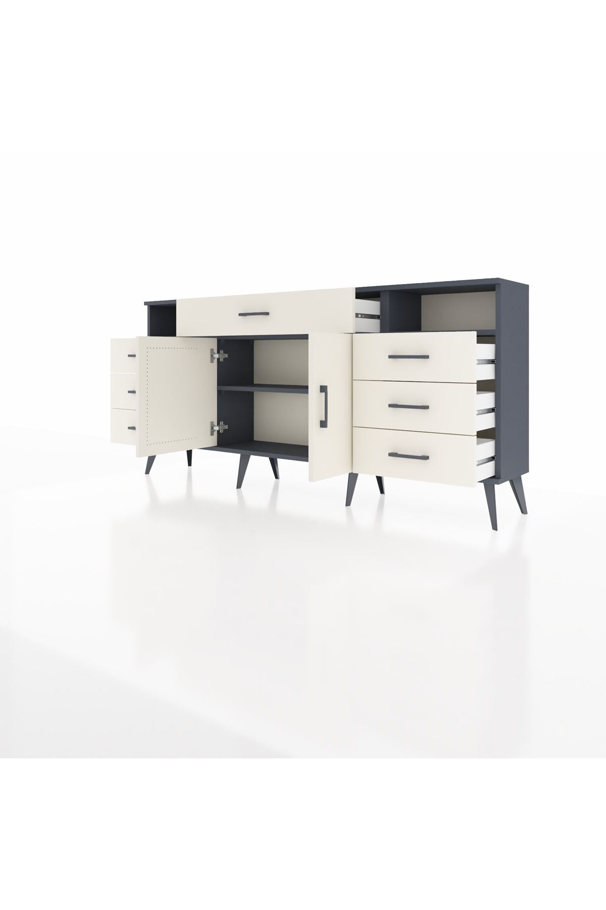 Arges Konsol 4 Raflı 7 Çekmeceli 2 Kapaklı 176x30x83 - S148M036V13A