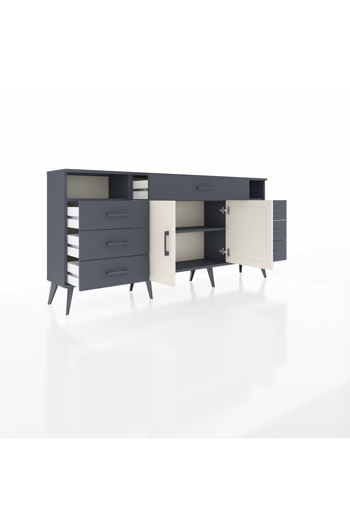 Arges Konsol 4 Raflı 7 Çekmeceli 2 Kapaklı 176x30x83 - S148M036V14A