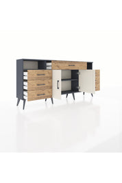Arges Konsol 4 Raflı 7 Çekmeceli 2 Kapaklı 176x30x83 - S148M036V15A