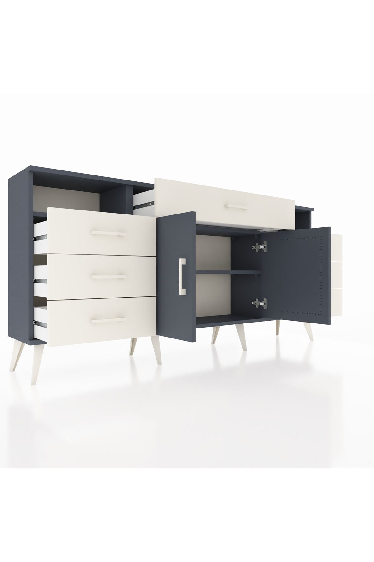 Arges Konsol 4 Raflı 7 Çekmeceli 2 Kapaklı 176x30x83 - S148M036V16A