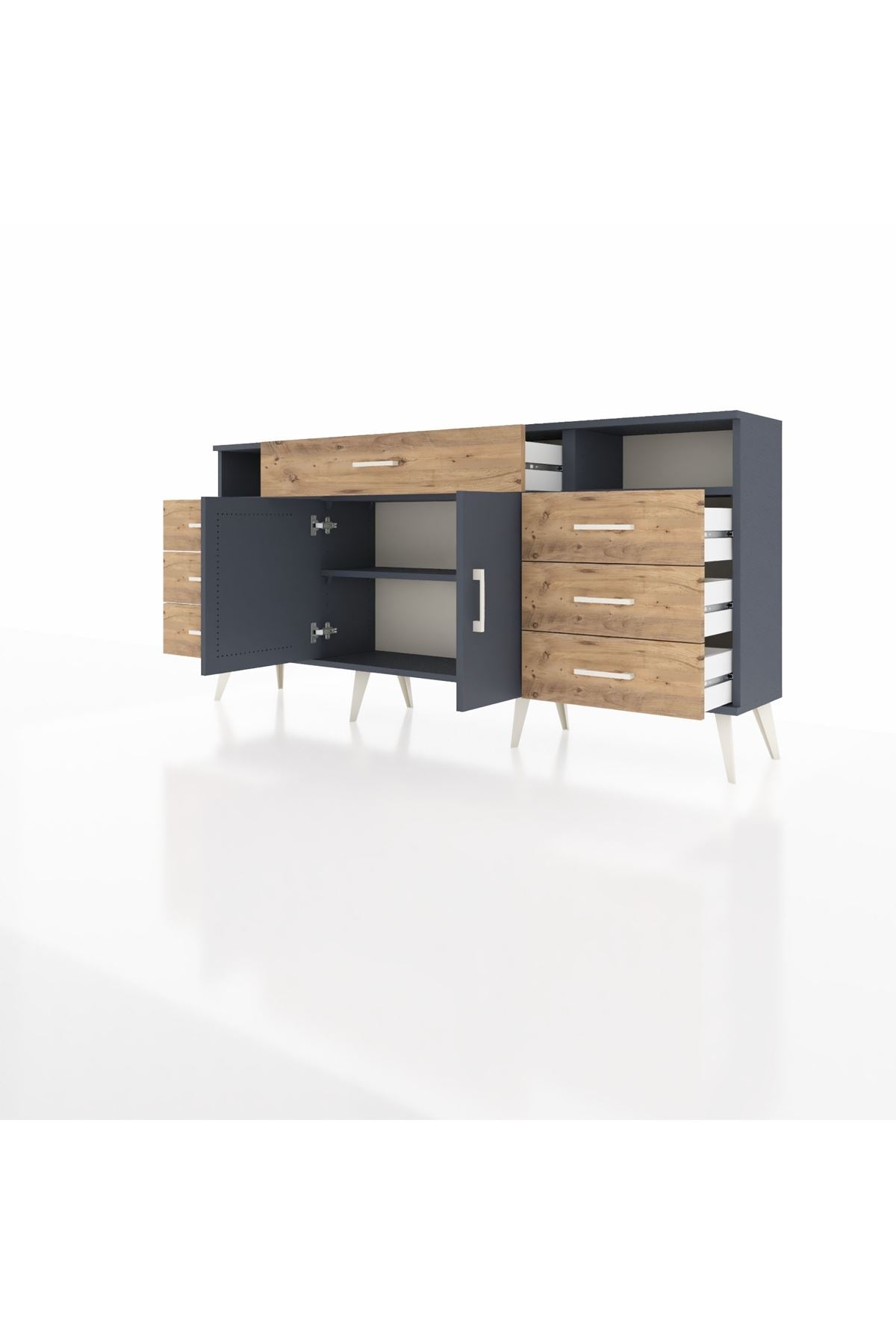 Arges Konsol 4 Raflı 7 Çekmeceli 2 Kapaklı 176x30x83 - S148M036V18A