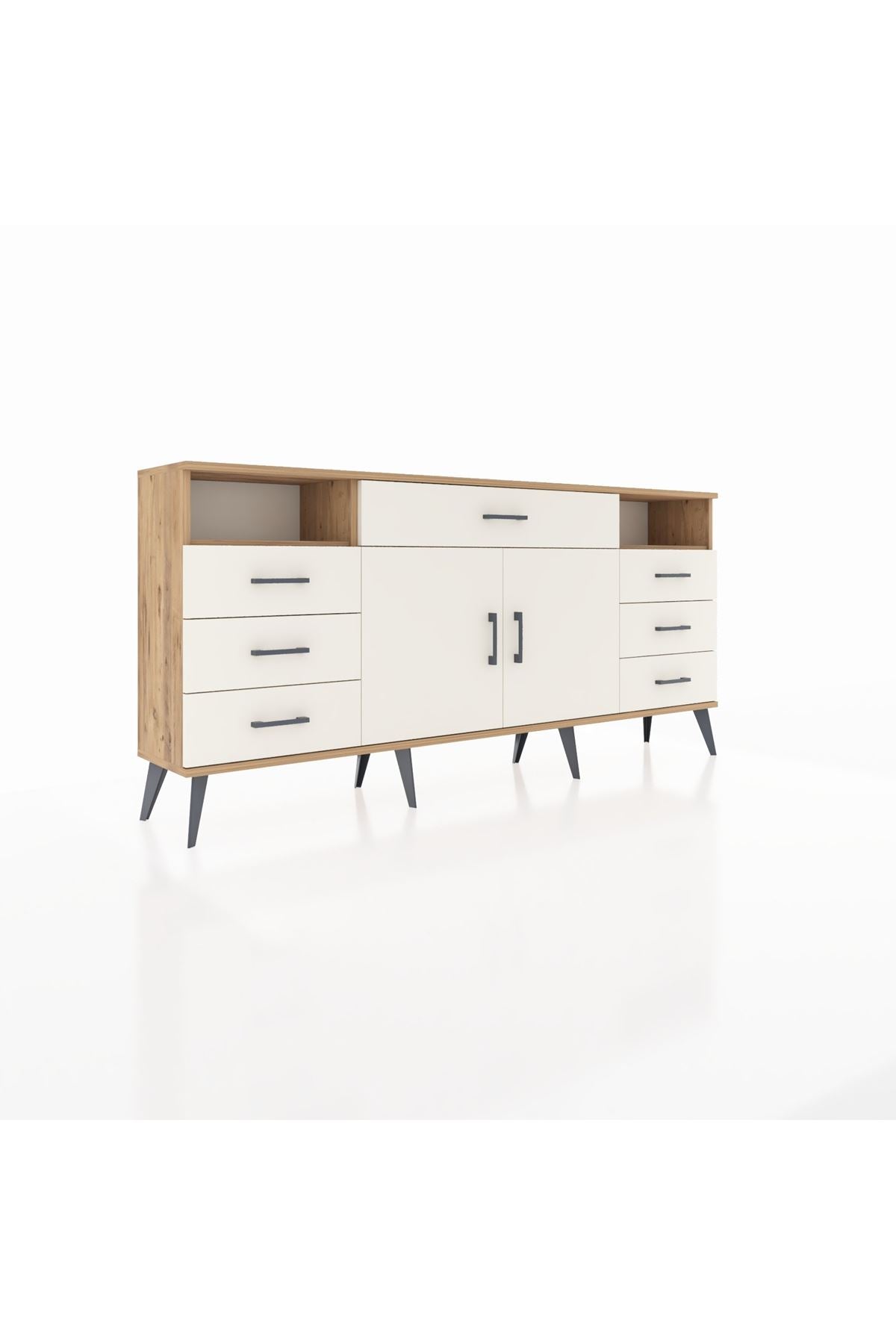 Arges Konsol 4 Raflı 7 Çekmeceli 2 Kapaklı 176x30x83 - S148M036V22A