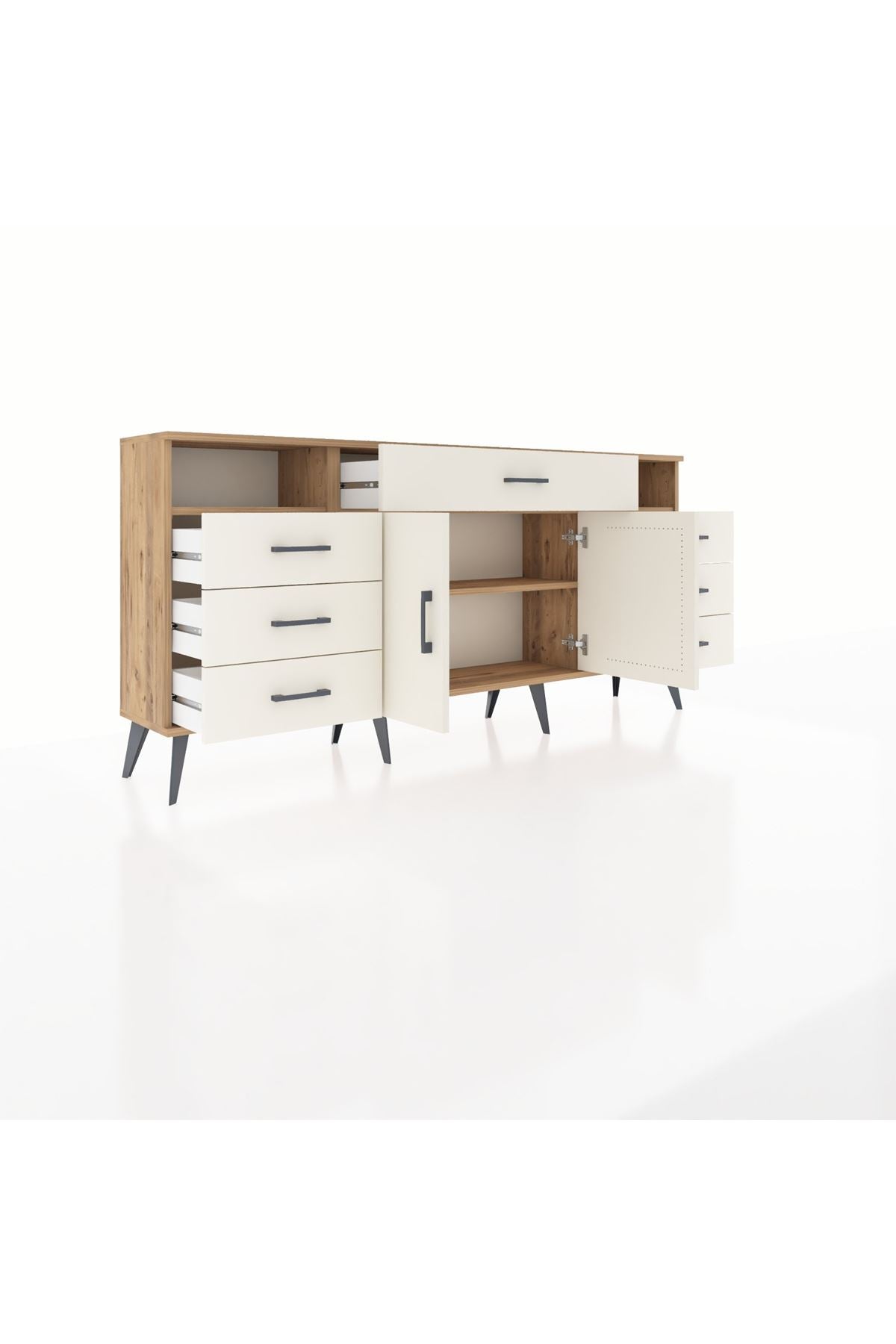 Arges Konsol 4 Raflı 7 Çekmeceli 2 Kapaklı 176x30x83 - S148M036V22A
