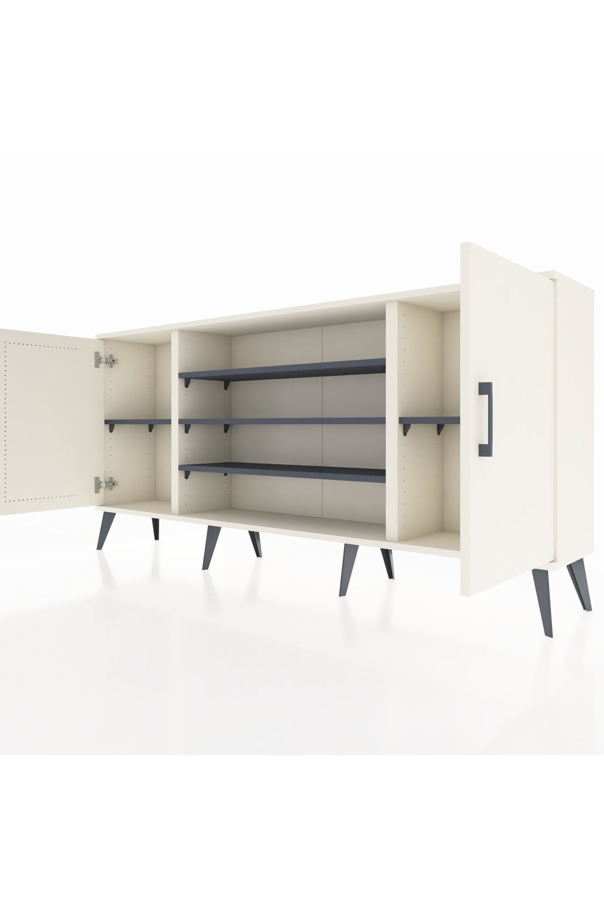 Arges Konsol 5 Raflı 2 Kapaklı 176x30x83 - S148M037V05A