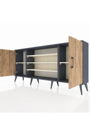 Arges Konsol 5 Raflı 2 Kapaklı 176x30x83 - S148M037V10A