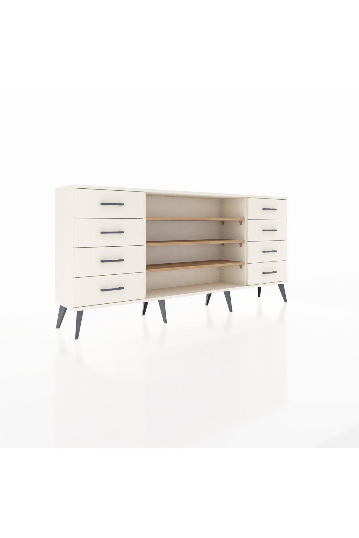 Arges Konsol 3 Raflı 8 Çekmeceli 176x30x83 - S148M038V01A