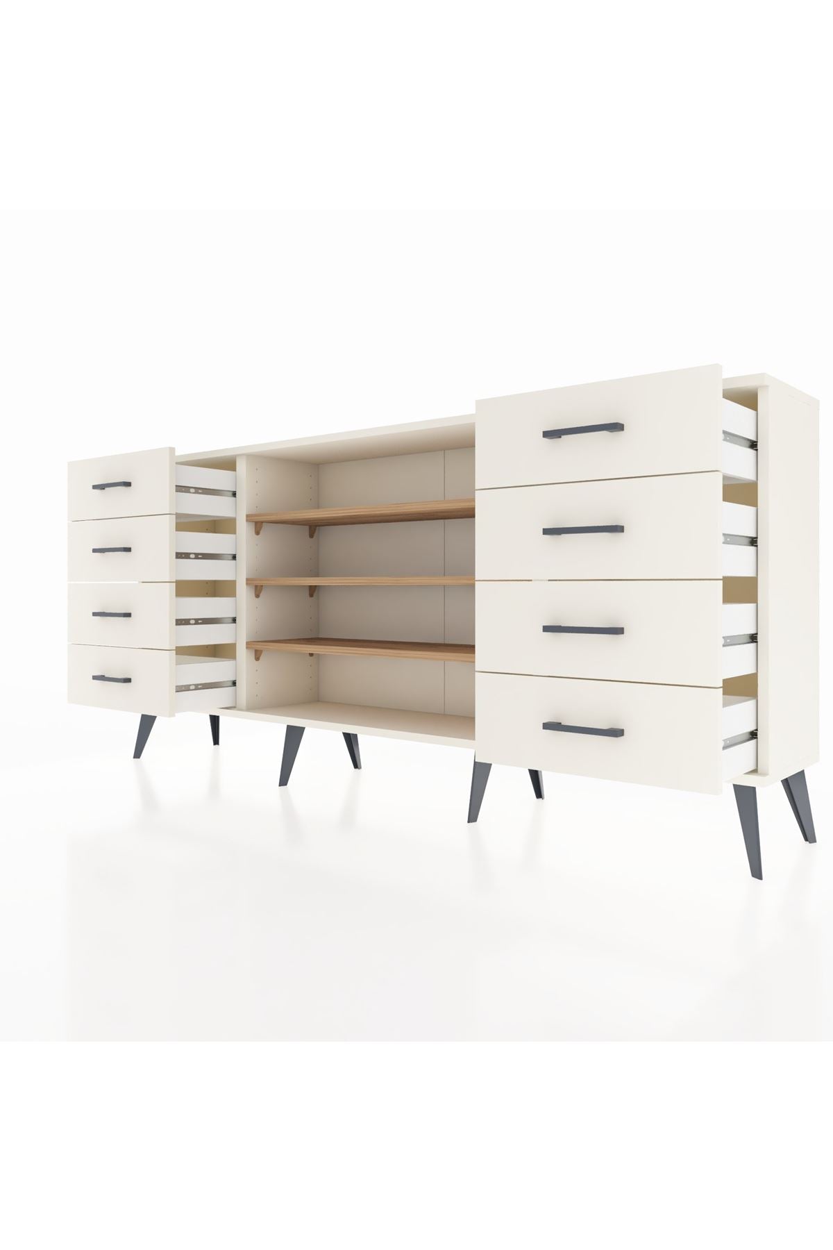 Arges Konsol 3 Raflı 8 Çekmeceli 176x30x83 - S148M038V01A