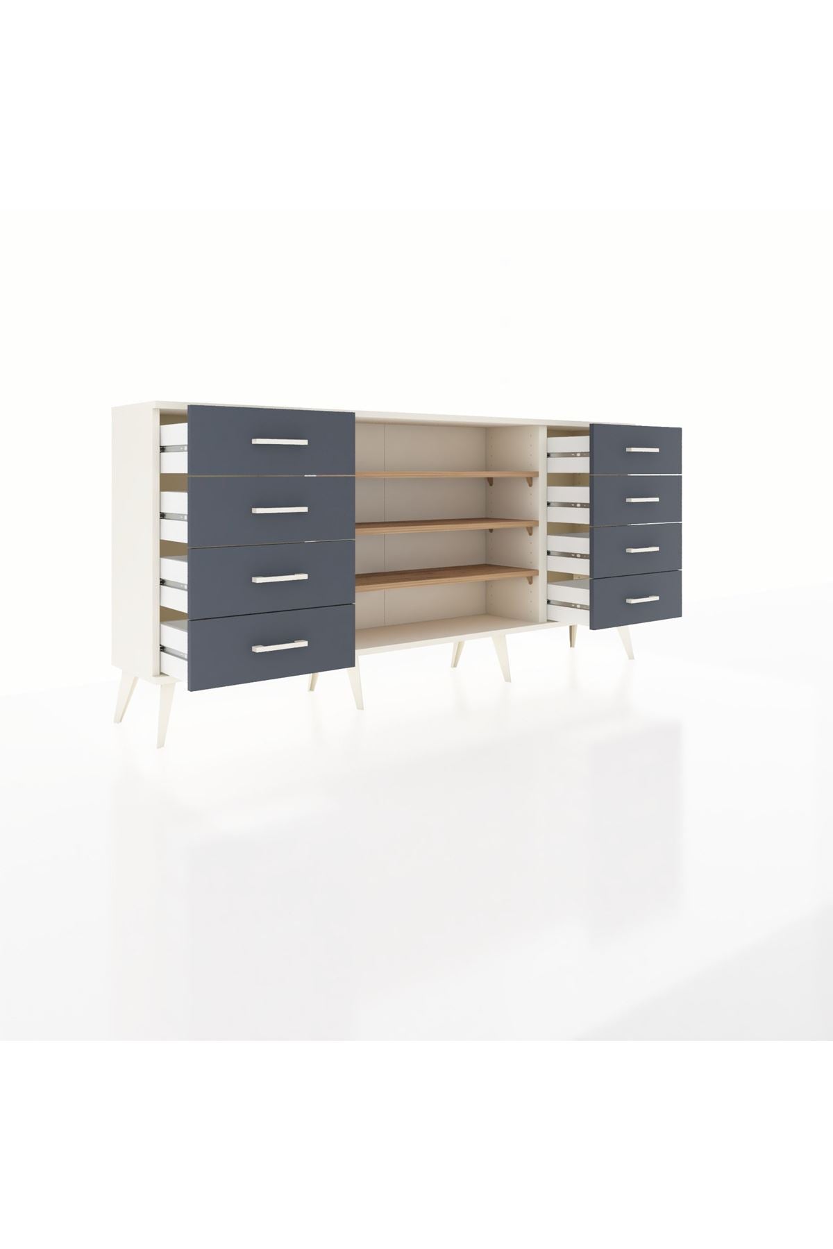 Arges Konsol 3 Raflı 8 Çekmeceli 176x30x83 - S148M038V02A