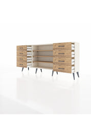 Arges Konsol 3 Raflı 8 Çekmeceli 176x30x83 - S148M038V03A