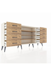 Arges Konsol 3 Raflı 8 Çekmeceli 176x30x83 - S148M038V03A