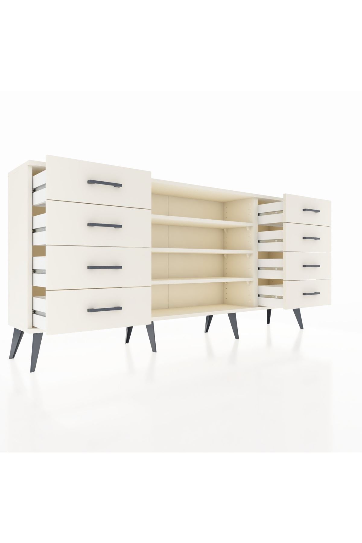 Arges Konsol 3 Raflı 8 Çekmeceli 176x30x83 - S148M038V04A