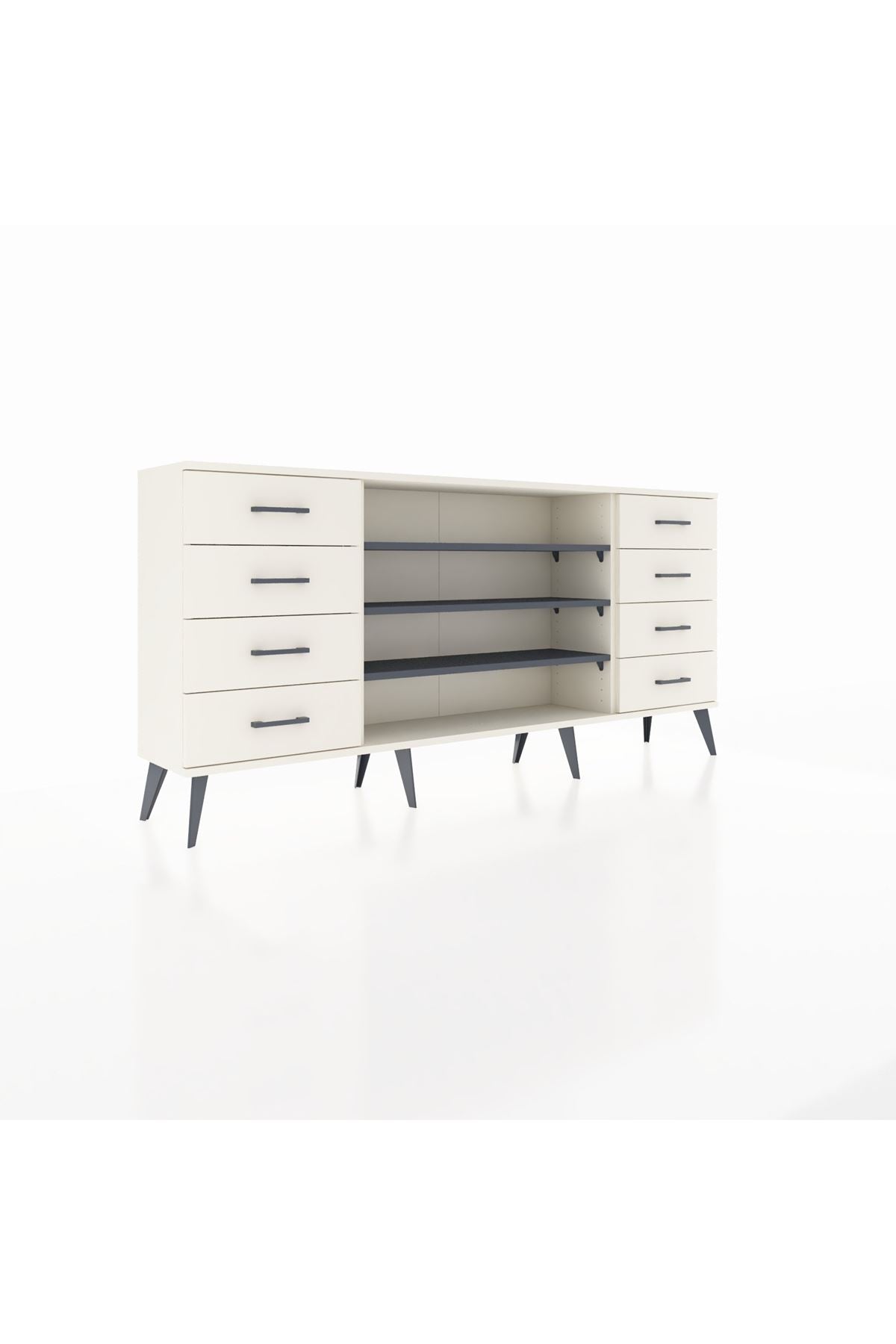 Arges Konsol 3 Raflı 8 Çekmeceli 176x30x83 - S148M038V07A