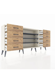 Arges Konsol 3 Raflı 8 Çekmeceli 176x30x83 - S148M038V09A