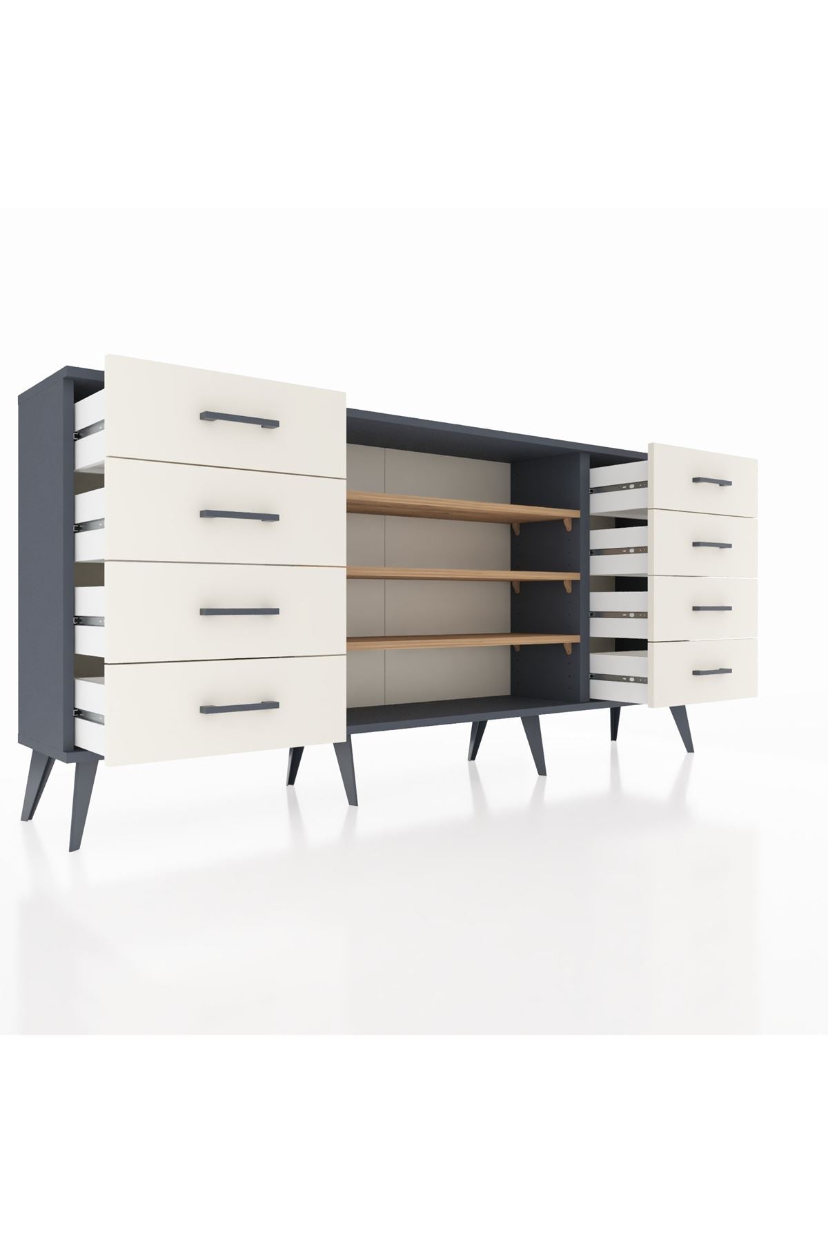 Arges Konsol 3 Raflı 8 Çekmeceli 176x30x83 - S148M038V10A