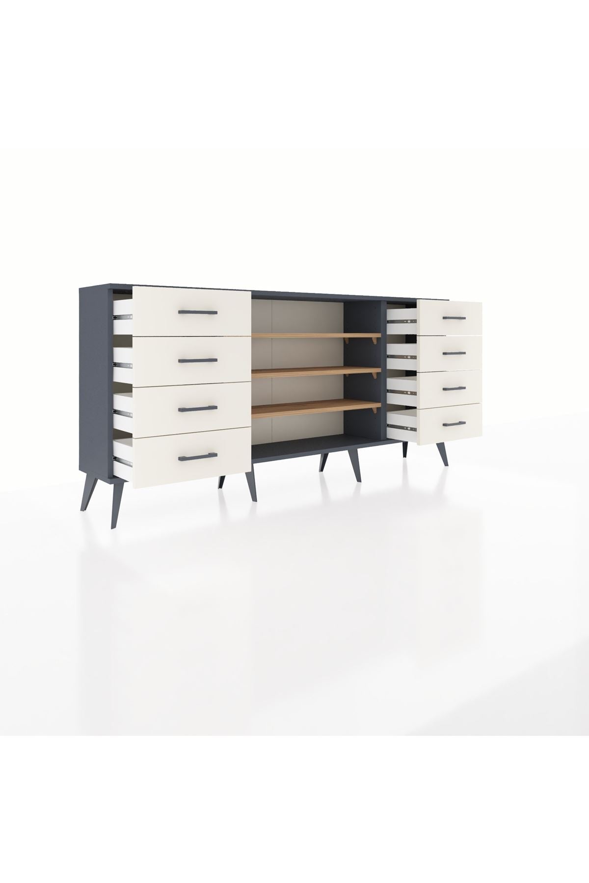 Arges Konsol 3 Raflı 8 Çekmeceli 176x30x83 - S148M038V10A