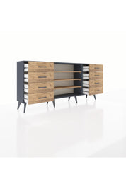Arges Konsol 3 Raflı 8 Çekmeceli 176x30x83 - S148M038V12A