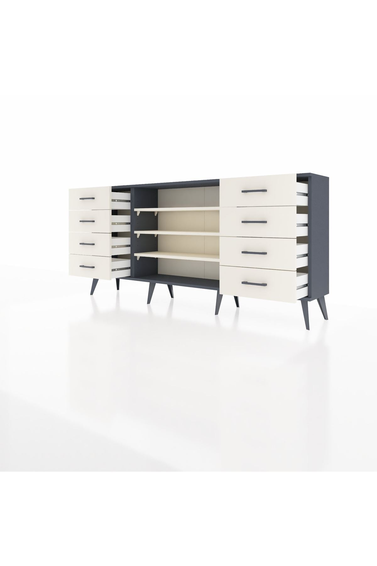 Arges Konsol 3 Raflı 8 Çekmeceli 176x30x83 - S148M038V13A