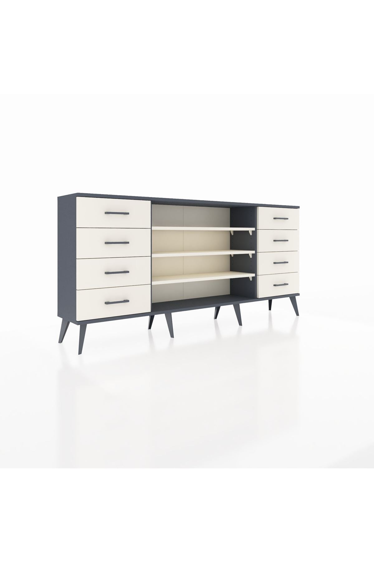 Arges Konsol 3 Raflı 8 Çekmeceli 176x30x83 - S148M038V13A