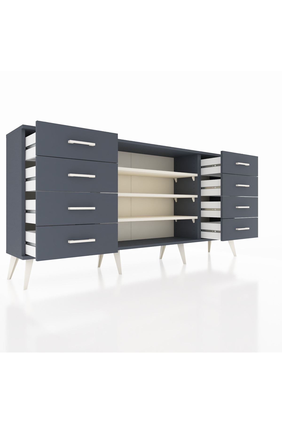 Arges Konsol 3 Raflı 8 Çekmeceli 176x30x83 - S148M038V14A